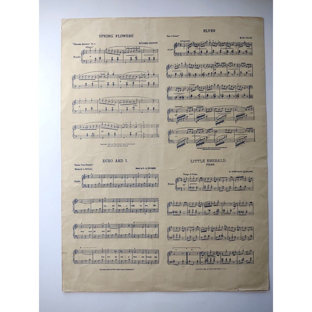 The Busy Bees Lesson Sheet Music 1903 Anthropomorphic Singing Bee F.B. Marcey - Picture 5 of 5